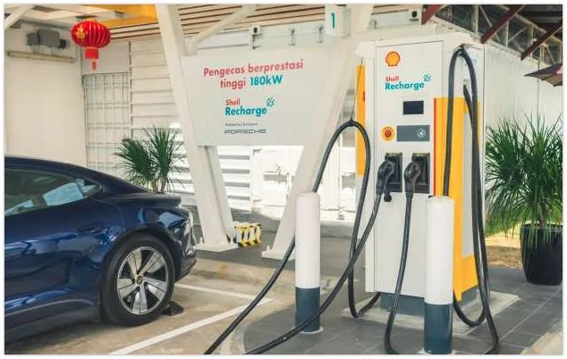 Tesla Model 2 The EV Charge Stations to become the Norm (Shell Steps Up with Smart Parking Barrier) Shell Recharge EV fast charging tested in Malaysia – 180 kW of DC power in a Porsche Taycan i