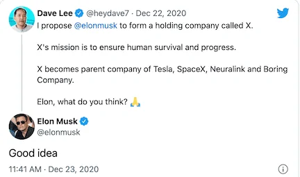 Tesla Model 2 Tesla, SpaceX, Neuralink, The Boring Company = X, the super conglomerate. Screen Shot 2022-04-23 at 1.49.21 PM