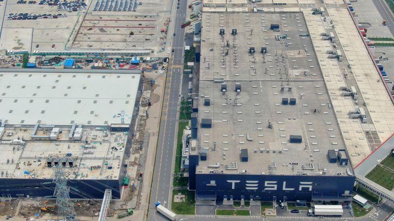 Tesla Model 2 Tesla halts production at Shanghai plant due to supply issues skynews-tesla-shanghai_5767353