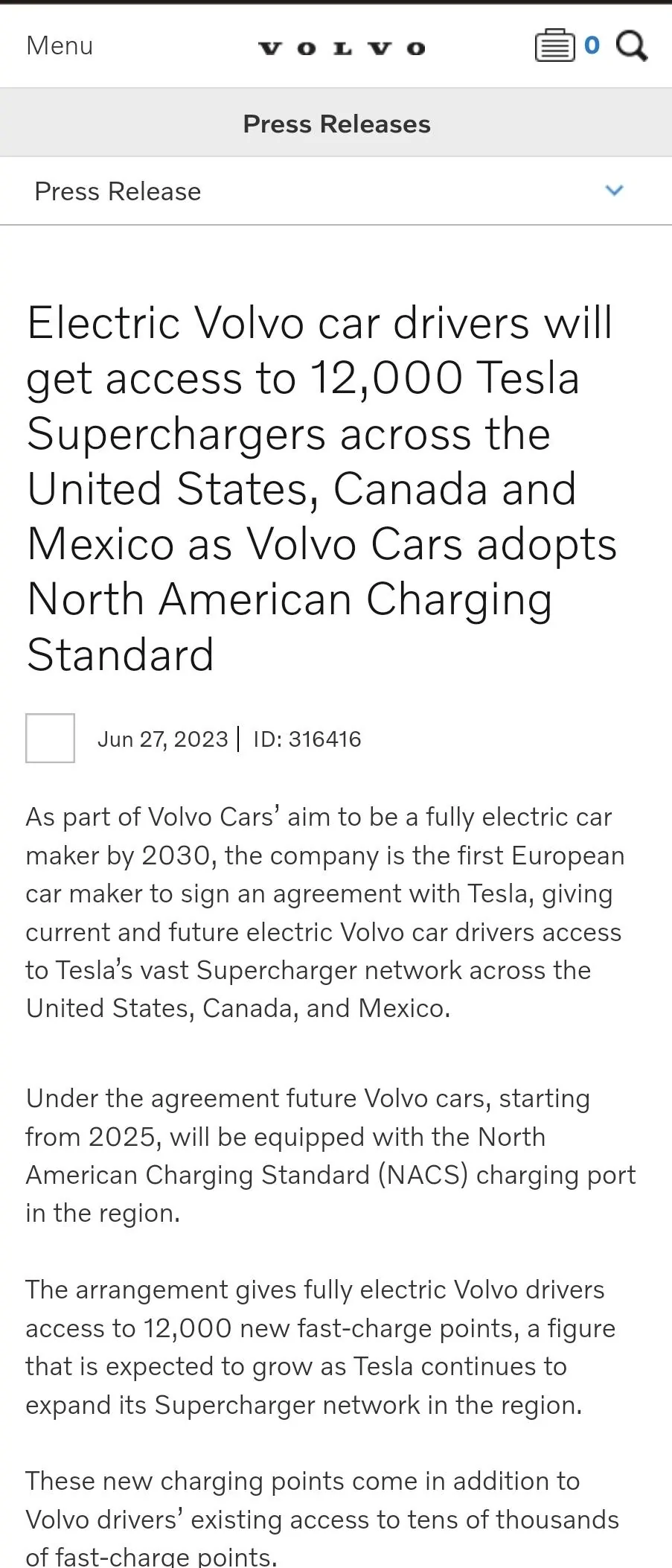 Tesla Model 2 Add Volvo to the NACS crew! Screenshot_20230627_135743_Chrom