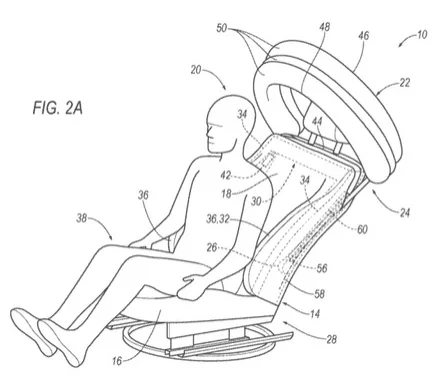Tesla Model 2 Airbag descending from roof/visor might be safer than airbags shot 150mph directly at your face 1689357547417