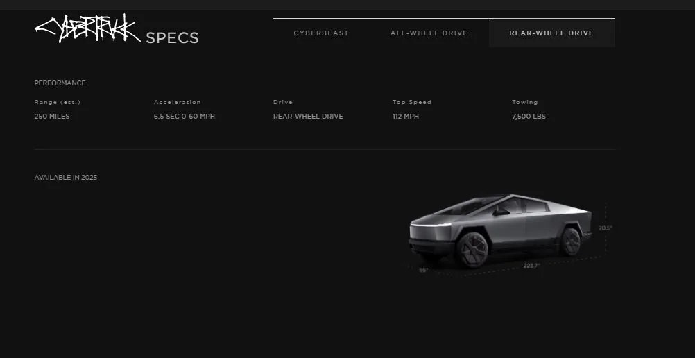 Tesla Model 2 Tesla Cyber Truck web Site prices, options, models wow RWD specs