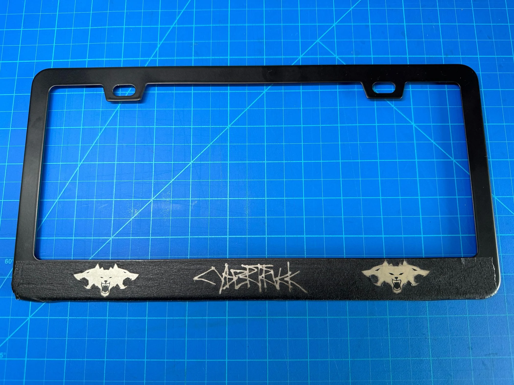thumbnail interactive-video image 1 of Black Stainless Steel Laser Engraved License Plate Frame - Fits Tesla Model 3 1 of 2