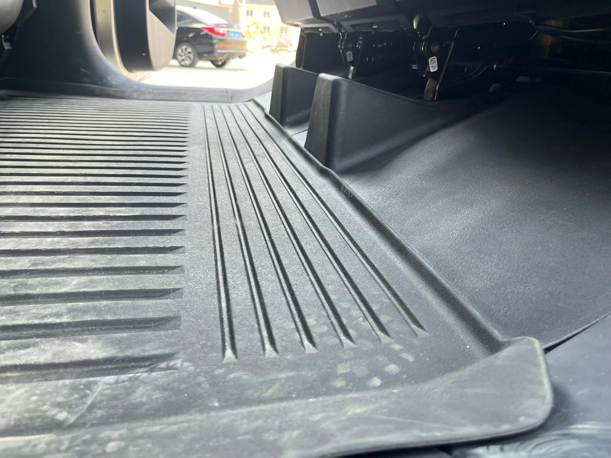 Tesla Model 2 ELECFRESH | Product Testing | Area Beneath Rear Seat Protection Solution: Under Seat Protective Cover IMG_2015.HEIC