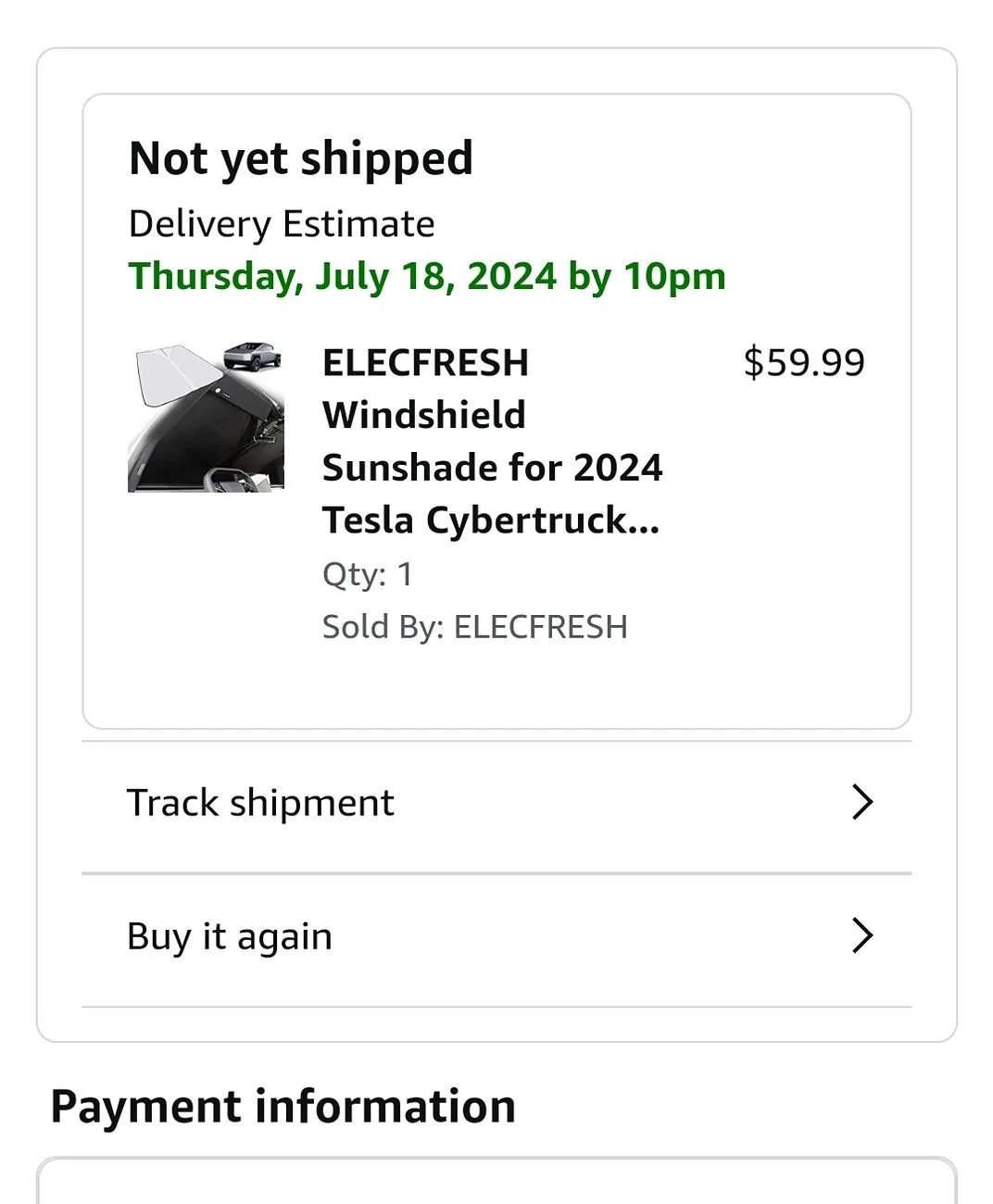 Tesla Model 2 [Elecfresh] Windshield Sunshade For Cybertruck Screenshot_20240714_141618_Chrom