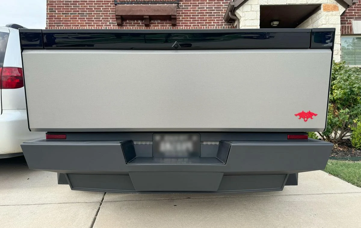 Tesla Model 2 ⚜️ Mirrored gold and gloss red Cyberbeast emblems now available emblem-red-tailgat