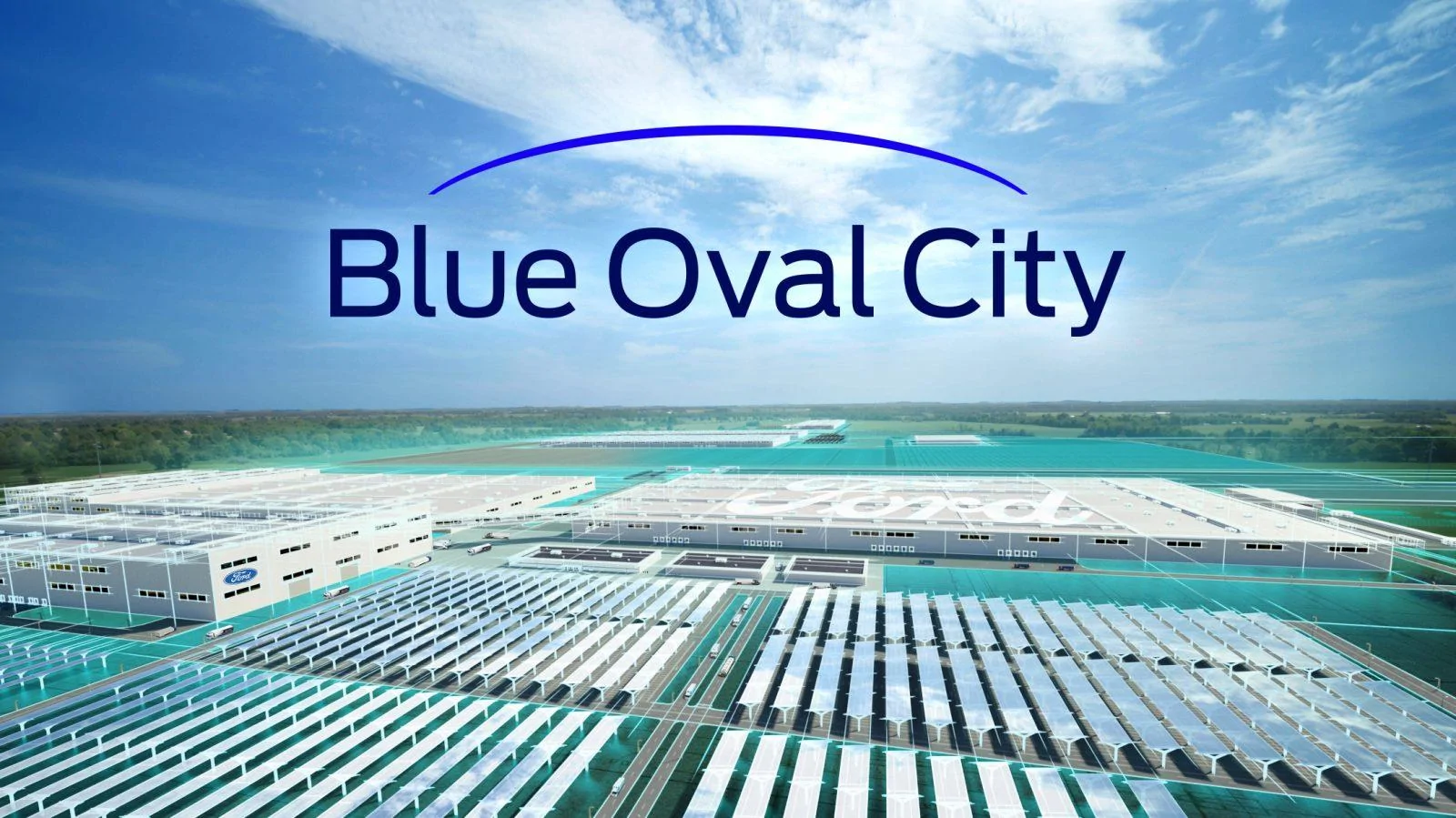 Tesla Model 2 Ford announces giant new electric pickup truck factory plus three new battery gigafactories Blue-Oval-City_01